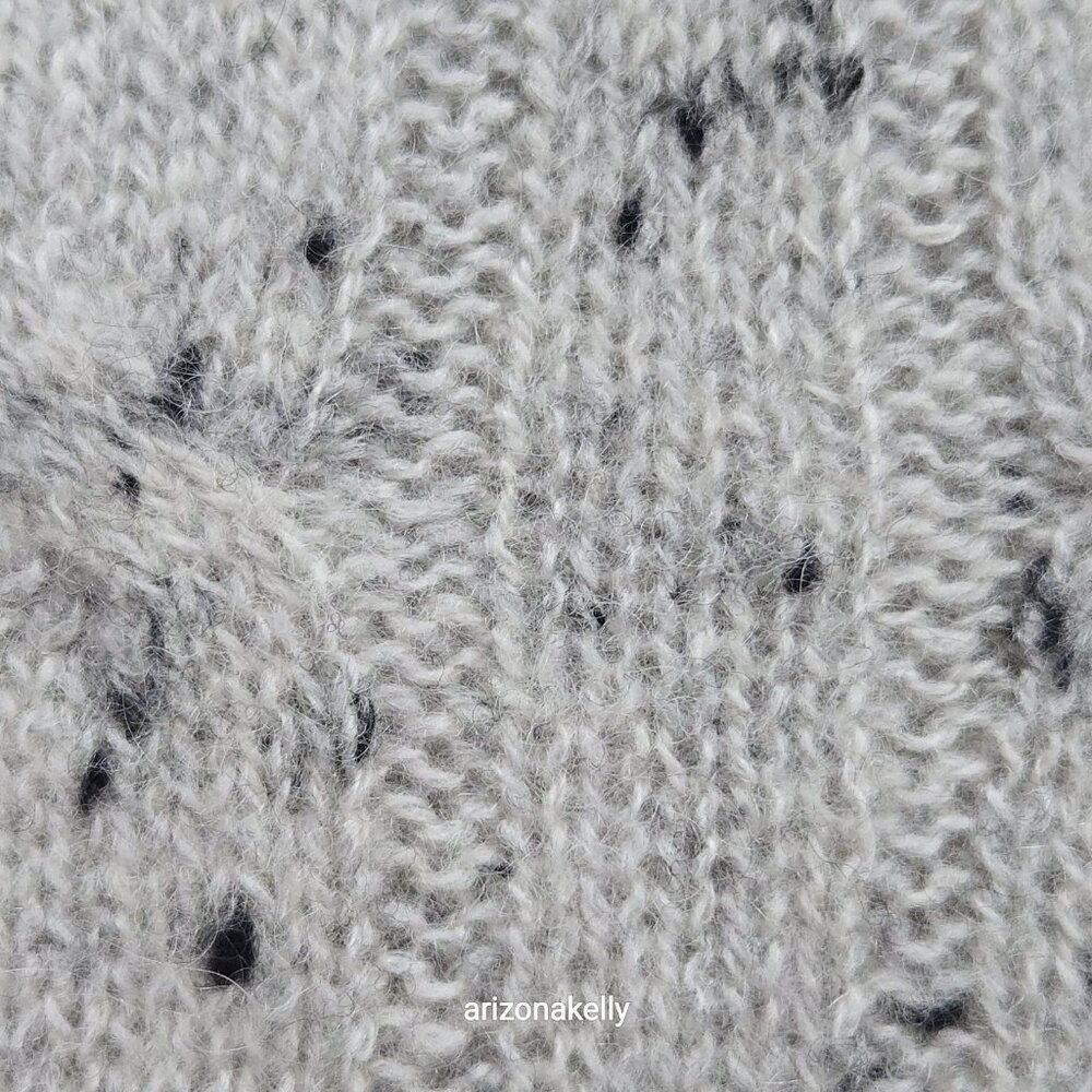 Speckled Cashmere Cable Knit Creme Oversized Scarf - Picture 12 of 13